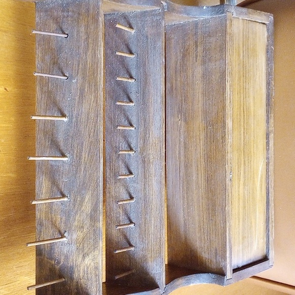 Vintage Wood Sewing Display Shelf For Spools & Bobbins.  Has Drawer - Picture 2 of 10